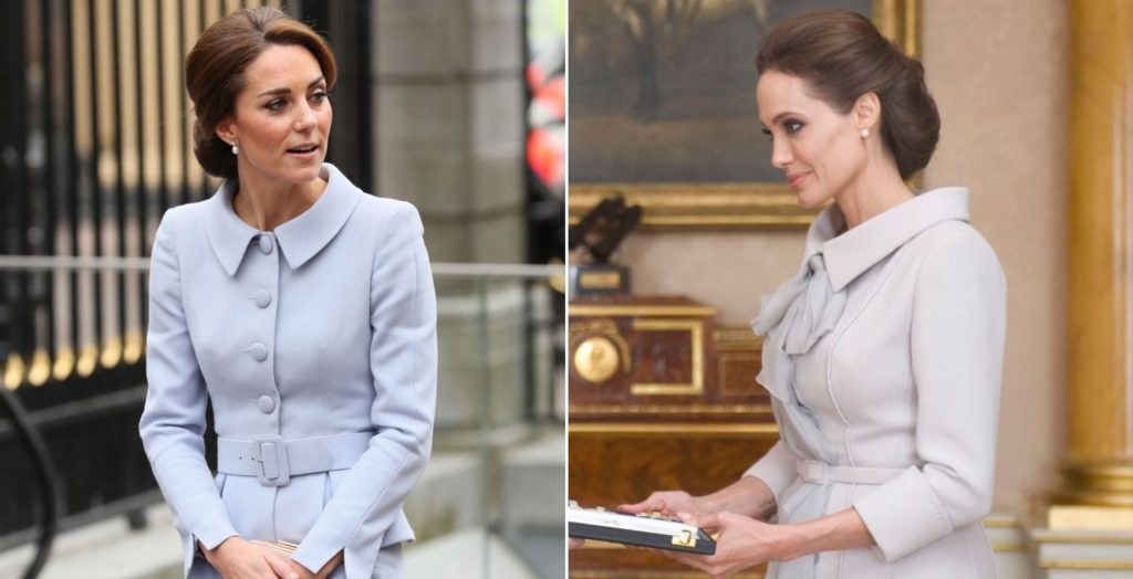 Picture.  Kate Middleton has “spoofed” the visual image of movie star Angelina Jolie.  Which just one fits ideal?