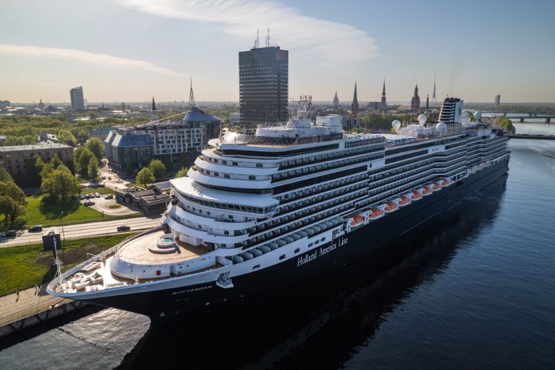 “First Visit of Luxury Cruise Ship “Rotterdam” to Port of Riga with 2,457 Passengers”