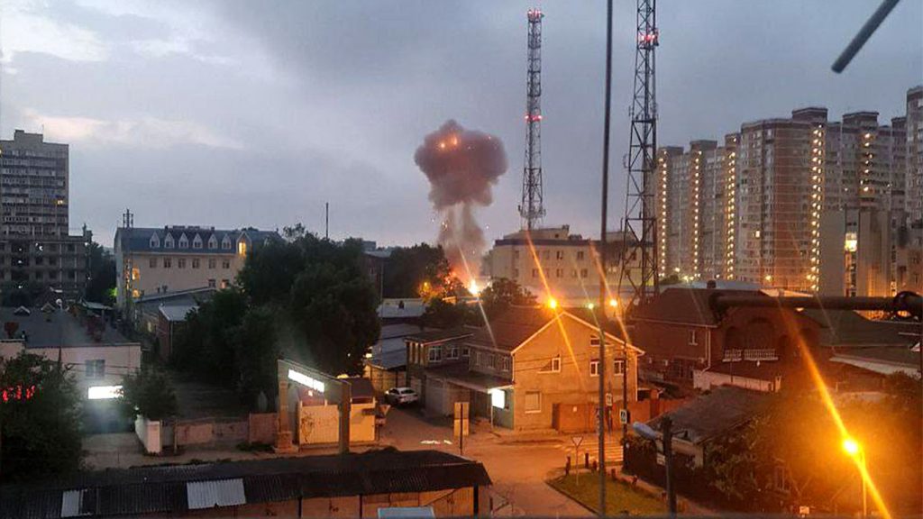 “Drone Explosion in Krasnodar, Southern Russia: Latest Updates and Eyewitness Accounts”