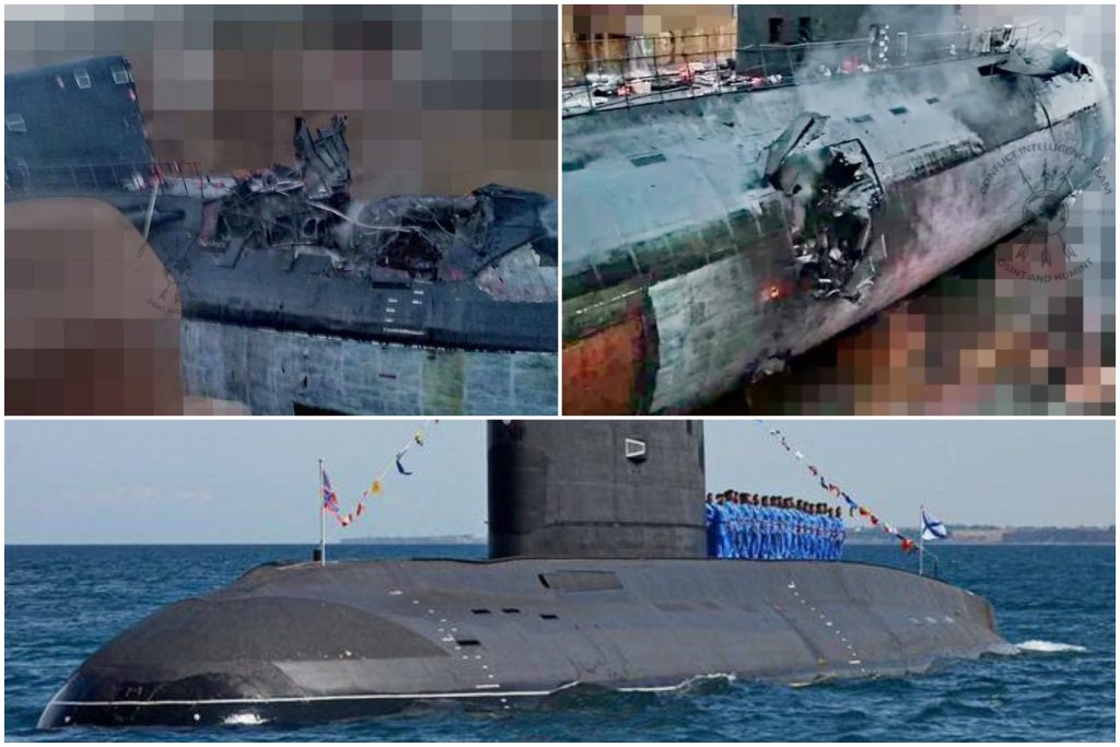 First Images of Damaged Russian Submarine Rostov-on-Don from Storm Shadow Missile Attack